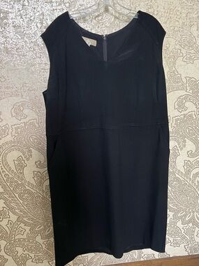 Talbots Black Cap-Sleeve Midi Sheath Dress - Size 18WP